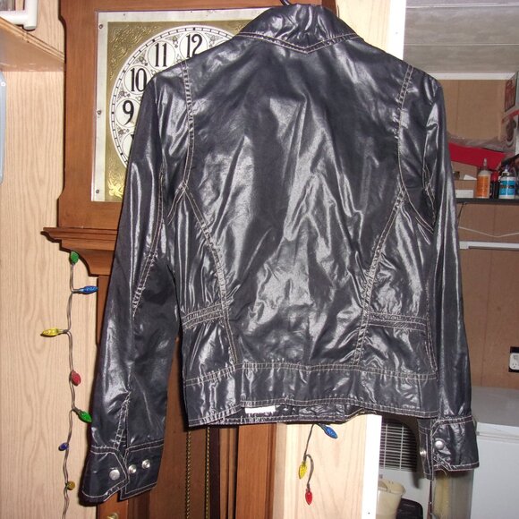 1970"s Black Nylon Cire Light Weight Jacket - Picture 2 of 4